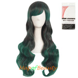 Ombre Wig Synthetic Long Curly Multi Colored Costume Party Cosplay Wigs for Women