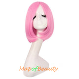 Cosplay with Women Fashion Heat Resistant Unisex Short Straight Beauty Wig(Dark Pink)