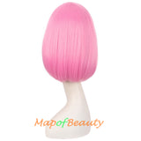 Cosplay with Women Fashion Heat Resistant Unisex Short Straight Beauty Wig(Dark Pink)