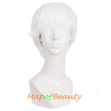 White,side bangs,short