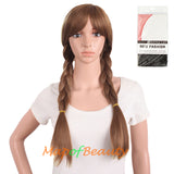 Girl Pigtail Braided Anime Frozen Cosplay Wigs Synthetic Costume Party Hair