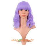 Light Purple bob wigs with bangs