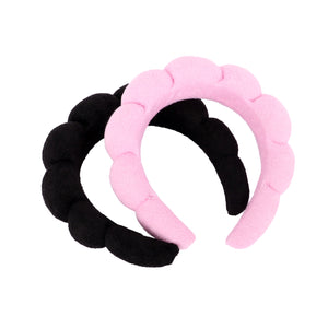 Spa Headbands for Skincare, Makeup, Washing Face, Shower, Facial Mask Sponge Soft Hairband Fashion Puffy Headwear Hair Accessory