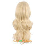 Long Deep Wave Wigs for Women Cosplay Wig Colored Synthetic Fiber Side Bangs