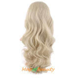 Long Deep Wave Wigs for Women Cosplay Wig Colored Synthetic Fiber Side Bangs