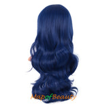 Long Deep Wave Wigs for Women Cosplay Wig Colored Synthetic Fiber Side Bangs