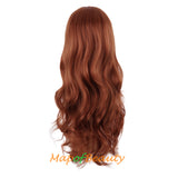 Long Deep Wave Wigs for Women Cosplay Wig Colored Synthetic Fiber Side Bangs