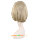 Cosplay with Women Fashion Heat Resistant Unisex Short Straight Beauty Wig（Dark Pink）