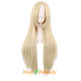 Natural Straight Wigs for Black Women Heat Resistant Synthetic Fiber Daily Use 31 Inch Medium Length Cosplay Wigs