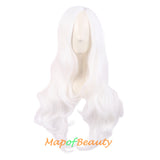 Cosplay Long Wavy Curly Wigs Synthetic Fiber Side Part Anime Fashion Party Hair