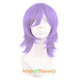 Short Cosplay Costume Anime Wigs With Bangs Wolf Tail Synthetic Side Part Hair For Party