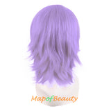 Short Cosplay Costume Anime Wigs With Bangs Wolf Tail Synthetic Side Part Hair For Party