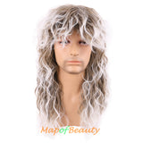 Men Mullet Wig Long Curly Rock Disco 80s Funny Hair Metal For Party Rocker Costume