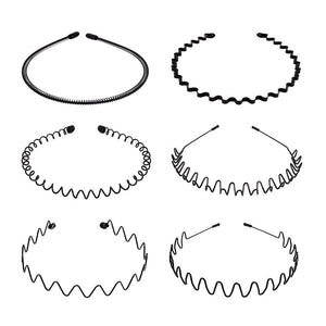 Metal Hair Bands Hoop 6 Pieces Wavy Spring Headbands Non Slip Sports Fashion Headwear Accessories