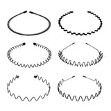 Metal Hair Bands Hoop 6 Pieces Wavy Spring Headbands Non Slip Sports Fashion Headwear Accessories