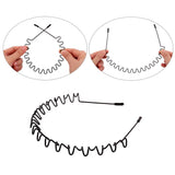 Metal Hair Bands Hoop 6 Pieces Wavy Spring Headbands Non Slip Sports Fashion Headwear Accessories