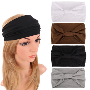Thick Wide Headbands Cotton Knotted Elastic Hair Band Head Wrap Large Turbans Non slip Fashion Yoga Sports Accessories