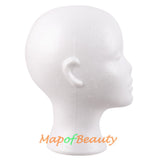 Styrofoam Wig Head Foam Mannequin Head Stand for Wigs Display Styling Hat Storage Lightweight DIY White Head Model