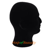 Black Velvet Foam Mannequin Head Male Display Stand Styrofoam Wig Head for Hats Helmets Sunglasses Jewelry