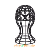 Wig Head Stand Foldable Plastic Hollow-out Display Rack for Wigs and Hats Air-Drying