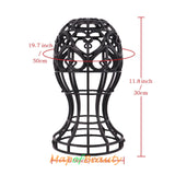 Wig Head Stand Foldable Plastic Hollow-out Display Rack for Wigs and Hats Air-Drying