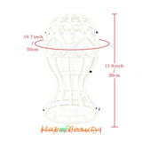 Wig Head Stand Foldable Plastic Hollow-out Display Rack for Wigs and Hats Air-Drying