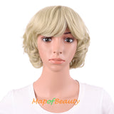 10 Inch Fluffy Curly Side Bangs Charm Synthetic Short Wig