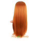 Long Straight Wig With Bangs Synthetic Hair Heat Resistant For Party Cosplay