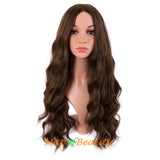 Long Wavy Wigs Middle Part Synthetic Fiber Curly Hair Replacement Wig For Party Cosplay Daily