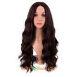 Long Wavy Wigs Middle Part Synthetic Fiber Curly Hair Replacement Wig For Party Cosplay Daily