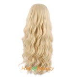 Long Wavy Wigs Middle Part Synthetic Fiber Curly Hair Replacement Wig For Party Cosplay Daily