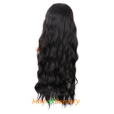 Long Wavy Wigs Middle Part Synthetic Fiber Curly Hair Replacement Wig For Party Cosplay Daily