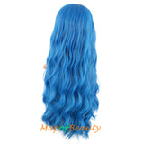 Long Wavy Wigs Middle Part Synthetic Fiber Curly Hair Replacement Wig For Party Cosplay Daily