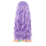 Long Wavy Wigs Middle Part Synthetic Fiber Curly Hair Replacement Wig For Party Cosplay Daily