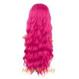 Long Wavy Wigs Middle Part Synthetic Fiber Curly Hair Replacement Wig For Party Cosplay Daily