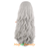 Long Wavy Wigs Middle Part Synthetic Fiber Curly Hair Replacement Wig For Party Cosplay Daily