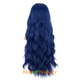 Long Wavy Wigs Middle Part Synthetic Fiber Curly Hair Replacement Wig For Party Cosplay Daily