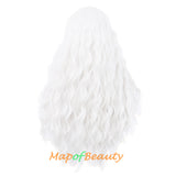 Long Wavy Wigs Middle Part Synthetic Fiber Curly Hair Replacement Wig For Party Cosplay Daily