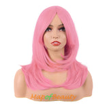 Long Layered Wigs With Bangs Straight Synthetic Fiber Shoulder Length Hair For Daily Party