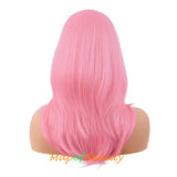 Long Layered Wigs With Bangs Straight Synthetic Fiber Shoulder Length Hair For Daily Party