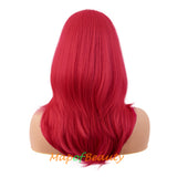 Long Layered Wigs With Bangs Straight Synthetic Fiber Shoulder Length Hair For Daily Party