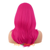 Long Layered Wigs With Bangs Straight Synthetic Fiber Shoulder Length Hair For Daily Party