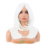 Long Layered Wigs With Bangs Straight Synthetic Fiber Shoulder Length Hair For Daily Party