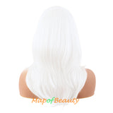 Long Layered Wigs With Bangs Straight Synthetic Fiber Shoulder Length Hair For Daily Party