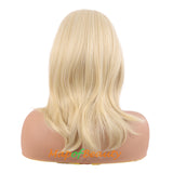 Medium Length Layered Wigs With Bangs Straight Synthetic Fiber Shoulder Length Hair for Daily Use