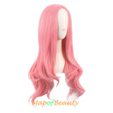 Long Curly Middle Part Synthetic Wigs Women Heat Resistant Loose Wavy Hair Wig Daily Wear Cosplay Party Halloween
