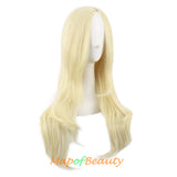 Long Curly Middle Part Synthetic Wigs Women Heat Resistant Loose Wavy Hair Wig Daily Wear Cosplay Party Halloween