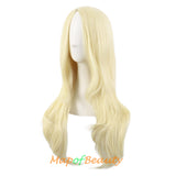 Long Curly Middle Part Synthetic Wigs Women Heat Resistant Loose Wavy Hair Wig Daily Wear Cosplay Party Halloween
