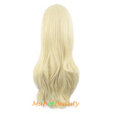 Long Curly Middle Part Synthetic Wigs Women Heat Resistant Loose Wavy Hair Wig Daily Wear Cosplay Party Halloween