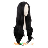 Long Curly Middle Part Synthetic Wigs Women Heat Resistant Loose Wavy Hair Wig Daily Wear Cosplay Party Halloween